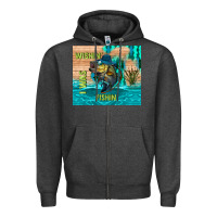 Charcoal Heather wıshın i was fıshın Zipper Hoodie - TumblerDesignByShophia