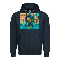 Navy wıshın i was fıshın Zipper Hoodie - TumblerDesignByShophia
