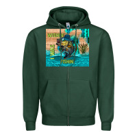 Sports Green wıshın i was fıshın Zipper Hoodie - TumblerDesignByShophia
