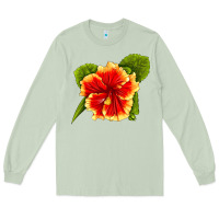 Matcha Hawaiian Hibiscus Flower Long Sleeve Tee - LillyAllenDesigns