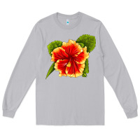 Moon Dust Hawaiian Hibiscus Flower Long Sleeve Tee - LillyAllenDesigns