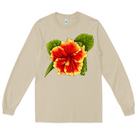 Mushroom Hawaiian Hibiscus Flower Long Sleeve Tee - LillyAllenDesigns