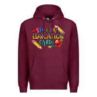 Burgundy special education crew Premium Hoodie - CowGirlArtShop