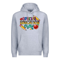 Heather Grey special education crew Premium Hoodie - CowGirlArtShop