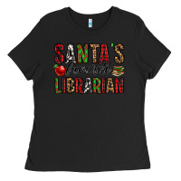 Black santa's favorite librarian Ladies Tee - Jasminsmagicworld