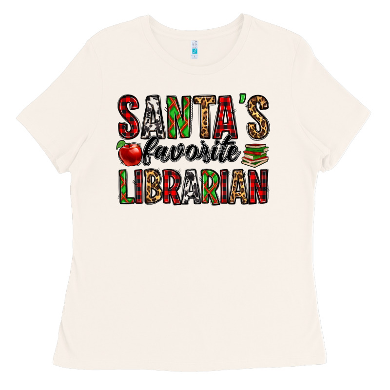 Santa's Favorite Librarian Ladies Tee by Jasminsmagicworld | Teevron