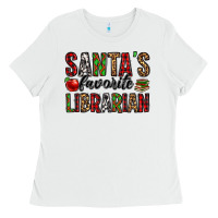 White santa's favorite librarian Ladies Tee - Jasminsmagicworld