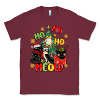Burgundy ho ho ho meow Classic Tee - MaliasSmallBusiness