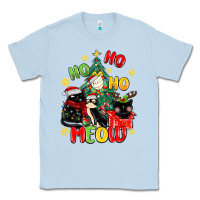 Dusty Blue ho ho ho meow Classic Tee - MaliasSmallBusiness