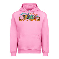 Fuchsia Pink Happy thanksgiving Urban Hoodie - CowhideDigitalArt