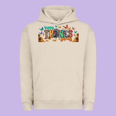 Happy Thanksgiving Urban Hoodie Designed By Cowhidedigitalart