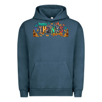 Pigment Midnight Navy Happy thanksgiving Urban Hoodie - CowhideDigitalArt
