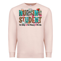 Pale Pink nursing student no sleep no money no life Premium Sweatshirt - OliviaCreatesArt
