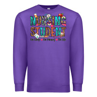Purple nursing student no sleep no money no life Premium Sweatshirt - OliviaCreatesArt