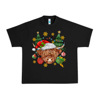 Black Christmas highland cow Urban Heavy Tee - MaliasSmallBusiness