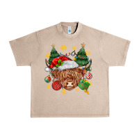 French Oak Christmas highland cow Urban Heavy Tee - MaliasSmallBusiness