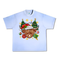 Grape Ice Christmas highland cow Urban Heavy Tee - MaliasSmallBusiness