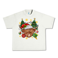 Pistachio Christmas highland cow Urban Heavy Tee - MaliasSmallBusiness