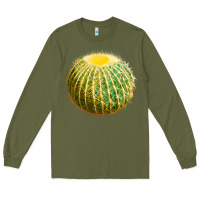 Army Green Golden Barrel Cactus Long Sleeve Tee - LillyAllenDesigns