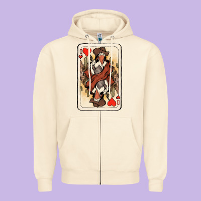 Queen Of Hearts Cowgirl Zipper Hoodie Designed By Howdyjamesfarm