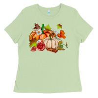 Matcha pumpkins daisies and fall leaf's ado Ladies Tee - AdoDesignShop