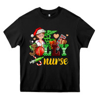 Black jolly nurse with Christmas element Heavy Core Tee - AdoDesignShop