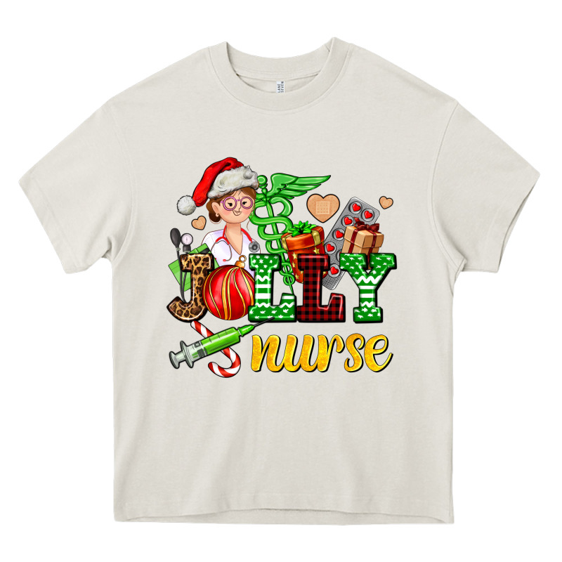 Jolly Nurse With Christmas Element Heavy Core Tee by AdoDesignShop | Teevron