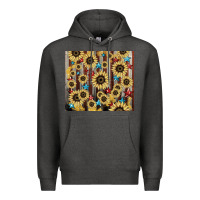 Charcoal Heather America flag sunflower star tumbler Premium Hoodie - HowdyJamesFarm