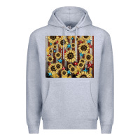 Heather Grey America flag sunflower star tumbler Premium Hoodie - HowdyJamesFarm