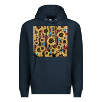 Navy America flag sunflower star tumbler Premium Hoodie - HowdyJamesFarm