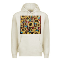 Oatmeal Heather America flag sunflower star tumbler Premium Hoodie - HowdyJamesFarm