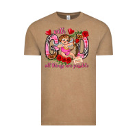 Vintage Coffee with god all things are possible Vintage Tee - NancyCooperArtShop