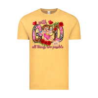 Vintage Mustard with god all things are possible Vintage Tee - NancyCooperArtShop