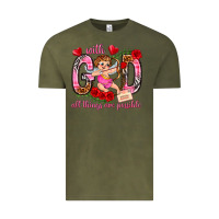 Vintage Olive with god all things are possible Vintage Tee - NancyCooperArtShop