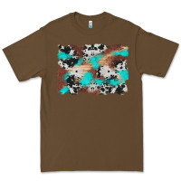 Cacao western cowhide turquoise and wood background Premium Tee - Artiststas