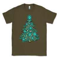 Army Green christmas tree with gemstones Classic Tee - MaliasSmallBusiness
