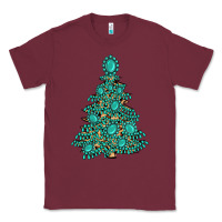 Burgundy christmas tree with gemstones Classic Tee - MaliasSmallBusiness