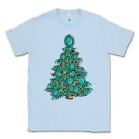 Dusty Blue christmas tree with gemstones Classic Tee - MaliasSmallBusiness
