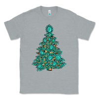 Heather Grey christmas tree with gemstones Classic Tee - MaliasSmallBusiness