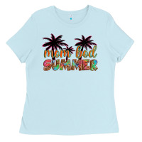Baby Blue mom bod summer with palms Ladies Tee - Artiststas
