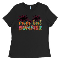 Black mom bod summer with palms Ladies Tee - Artiststas