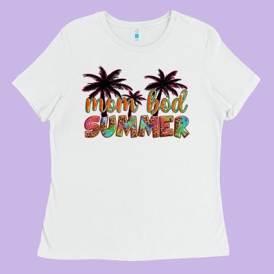 Mom Bod Summer With Palms Ladies Tee Designed By Artiststas