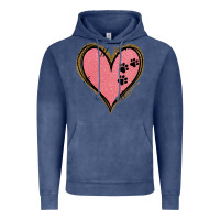 Vintage Denim Pink Glitter Heart Vintage Hoodie - Jasminsmagicworld