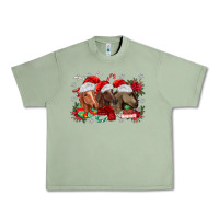 Oil Green christmas horses Urban Heavy Tee - MaliasSmallBusiness