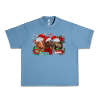 Pebble Blue christmas horses Urban Heavy Tee - MaliasSmallBusiness