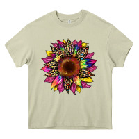 Mossy tie dye leopard sunflower Heavy Core Tee - Artiststas