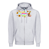 Heather Grey fueled by ıced coffee and anxiety Zipper Hoodie - TumblerDesignByShophia