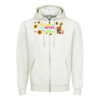 Oatmeal Heather fueled by ıced coffee and anxiety Zipper Hoodie - TumblerDesignByShophia
