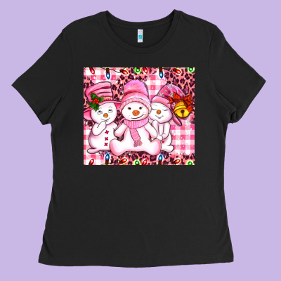 Pink Snowgirls Ladies Tee Designed By Adodesignshop