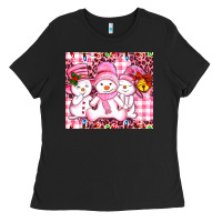 Black pink snowgirls Ladies Tee - AdoDesignShop